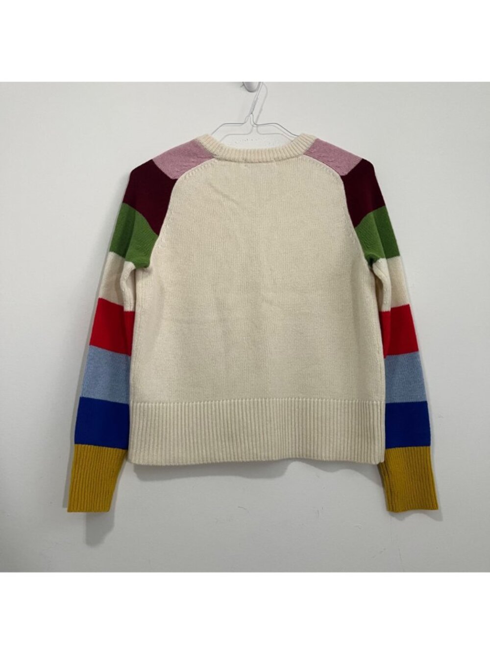 Boden Olivia Stripe Sleeve Merino Wool Jumper Sweater Size S Colorblock Preppy - Picture 4 of 14